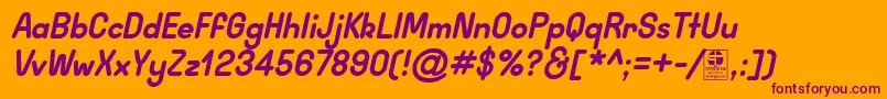 WidaRoundBoldItalicDemo Font – Purple Fonts on Orange Background
