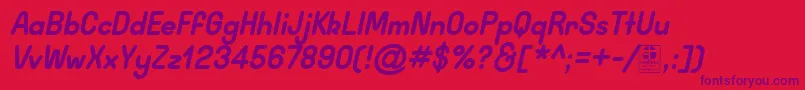 WidaRoundBoldItalicDemo-Schriftart – Violette Schriften auf rotem Hintergrund