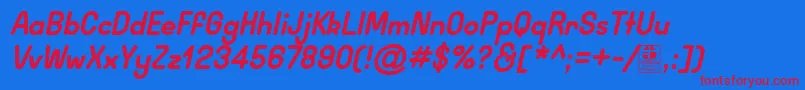 WidaRoundBoldItalicDemo Font – Red Fonts on Blue Background