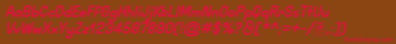 WidaRoundBoldItalicDemo Font – Red Fonts on Brown Background