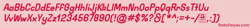 WidaRoundBoldItalicDemo Font – Red Fonts on Pink Background