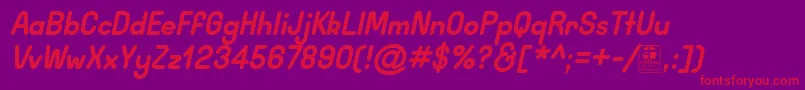 WidaRoundBoldItalicDemo Font – Red Fonts on Purple Background