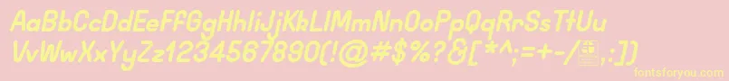 WidaRoundBoldItalicDemo Font – Yellow Fonts on Pink Background