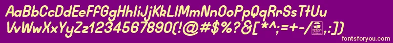 WidaRoundBoldItalicDemo Font – Yellow Fonts on Purple Background