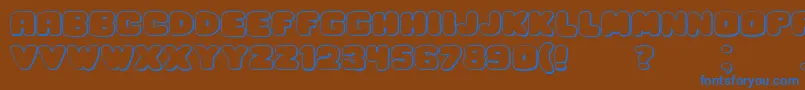 HesitationShadow Font – Blue Fonts on Brown Background