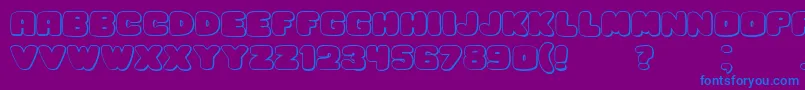 HesitationShadow Font – Blue Fonts on Purple Background