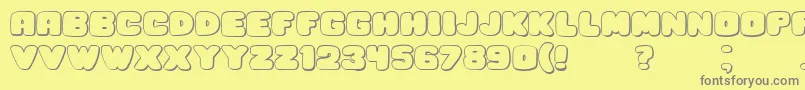 HesitationShadow Font – Gray Fonts on Yellow Background