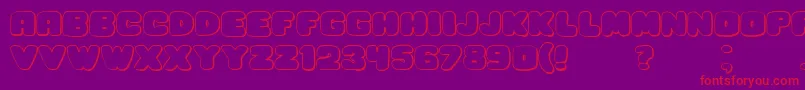 HesitationShadow Font – Red Fonts on Purple Background