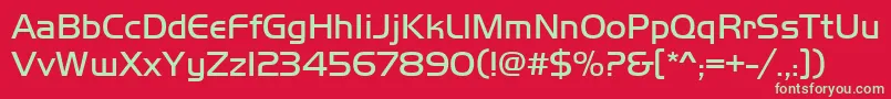 フォントHandgotl – 赤い背景に緑の文字