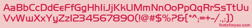 フォントHandgotl – ピンクの背景に赤い文字