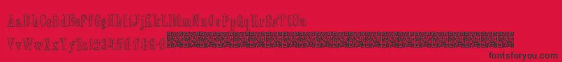 Oldebarnsby Font – Black Fonts on Red Background