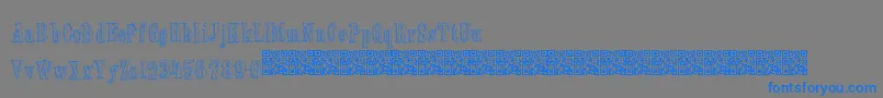 Oldebarnsby-Schriftart – Blaue Schriften auf grauem Hintergrund