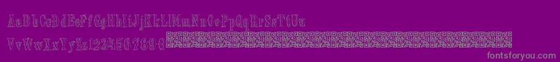 Oldebarnsby-Schriftart – Graue Schriften auf violettem Hintergrund