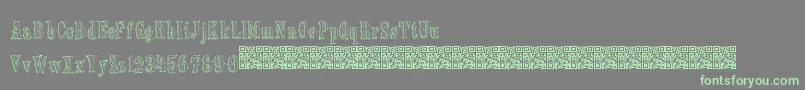 フォントOldebarnsby – 灰色の背景に緑のフォント