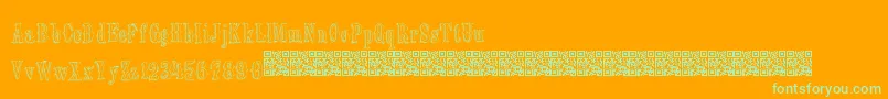 Шрифт Oldebarnsby – зелёные шрифты на оранжевом фоне