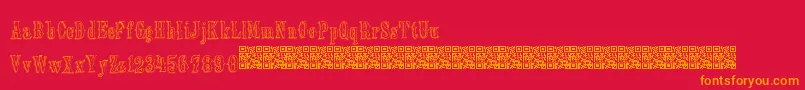 Oldebarnsby Font – Orange Fonts on Red Background