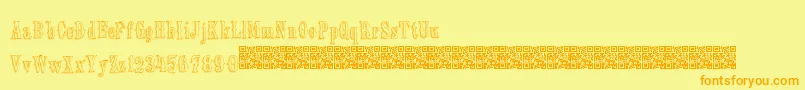 Oldebarnsby Font – Orange Fonts on Yellow Background