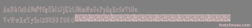 Oldebarnsby-Schriftart – Rosa Schriften auf grauem Hintergrund