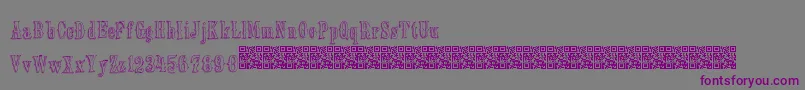 Oldebarnsby-fontti – violetit fontit harmaalla taustalla