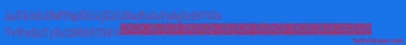 Oldebarnsby Font – Red Fonts on Blue Background
