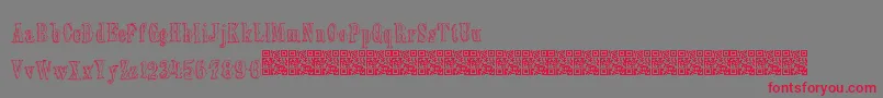 Шрифт Oldebarnsby – красные шрифты на сером фоне