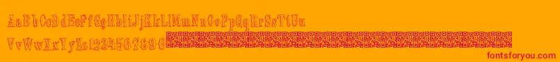 Oldebarnsby Font – Red Fonts on Orange Background