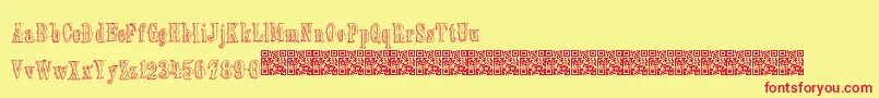 Fonte Oldebarnsby – fontes vermelhas em um fundo amarelo