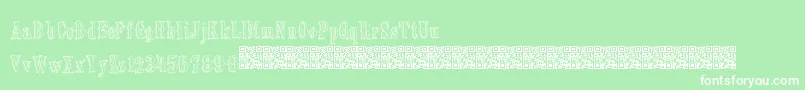 フォントOldebarnsby – 緑の背景に白い文字