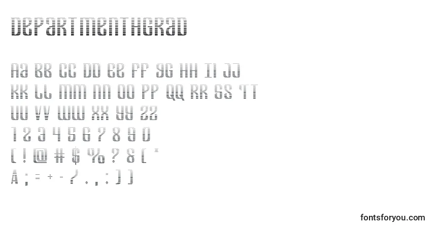 Czcionka Departmenthgrad – alfabet, cyfry, specjalne znaki