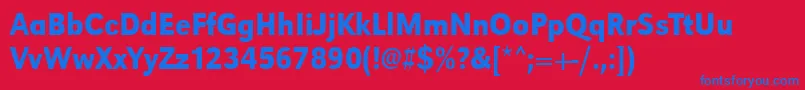 Urwgrotesktmedextnar Font – Blue Fonts on Red Background