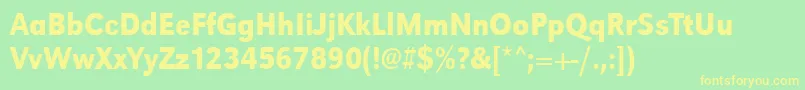 Urwgrotesktmedextnar Font – Yellow Fonts on Green Background