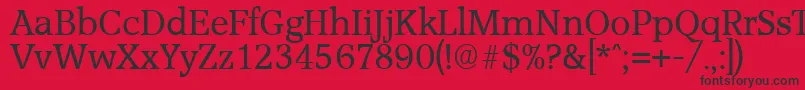 フォントAccoladeSerialRegularDb – 赤い背景に黒い文字