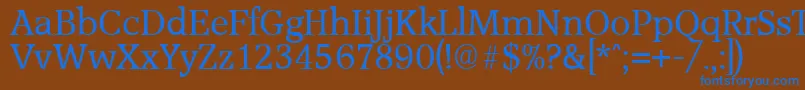 フォントAccoladeSerialRegularDb – 茶色の背景に青い文字