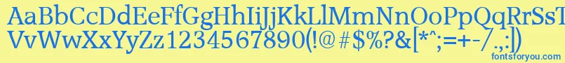 AccoladeSerialRegularDb Font – Blue Fonts on Yellow Background