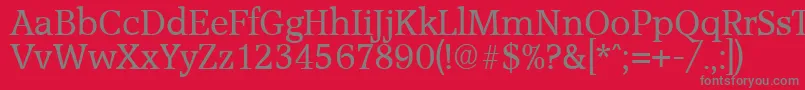 フォントAccoladeSerialRegularDb – 赤い背景に灰色の文字