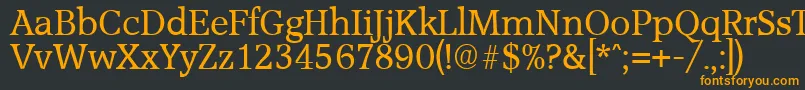 フォントAccoladeSerialRegularDb – 黒い背景にオレンジの文字