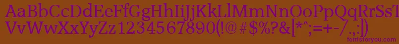 AccoladeSerialRegularDb Font – Purple Fonts on Brown Background