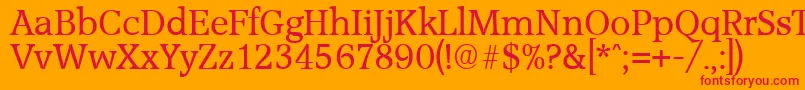 AccoladeSerialRegularDb Font – Red Fonts on Orange Background