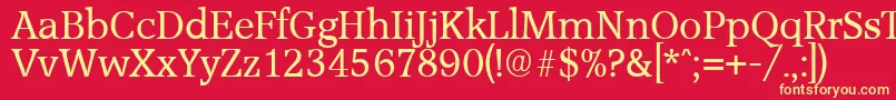 フォントAccoladeSerialRegularDb – 黄色の文字、赤い背景