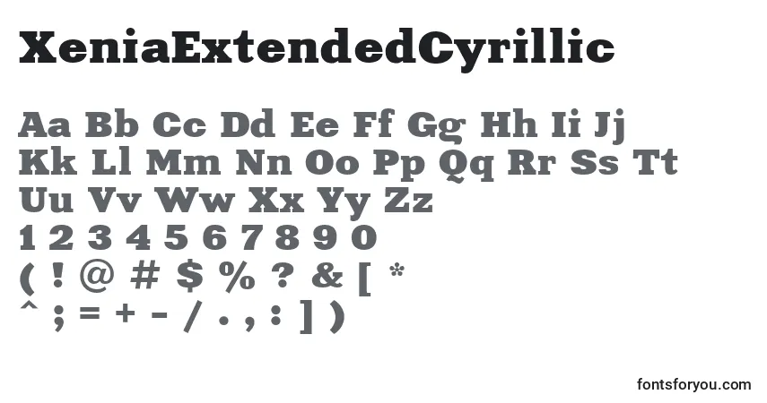 Schriftart XeniaExtendedCyrillic – Alphabet, Zahlen, spezielle Symbole