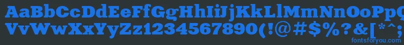Шрифт XeniaExtendedCyrillic – синие шрифты на чёрном фоне