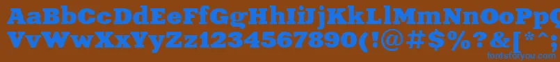 Шрифт XeniaExtendedCyrillic – синие шрифты на коричневом фоне