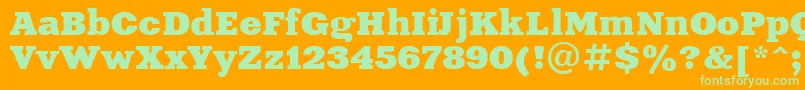 XeniaExtendedCyrillic-Schriftart – Grüne Schriften auf orangefarbenem Hintergrund