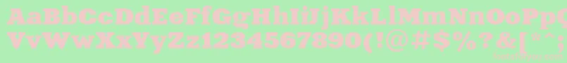 Шрифт XeniaExtendedCyrillic – розовые шрифты на зелёном фоне