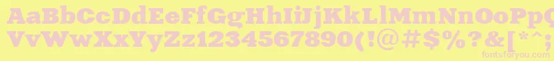 XeniaExtendedCyrillic-Schriftart – Rosa Schriften auf gelbem Hintergrund