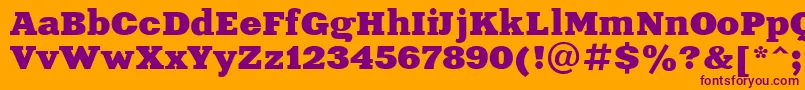 XeniaExtendedCyrillic-Schriftart – Violette Schriften auf orangefarbenem Hintergrund