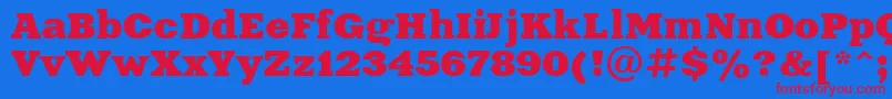 フォントXeniaExtendedCyrillic – 赤い文字の青い背景