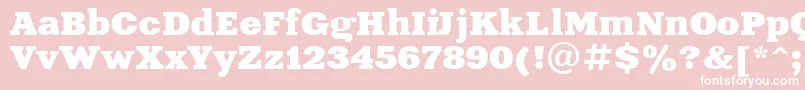 XeniaExtendedCyrillic-fontti – valkoiset fontit vaaleanpunaisella taustalla