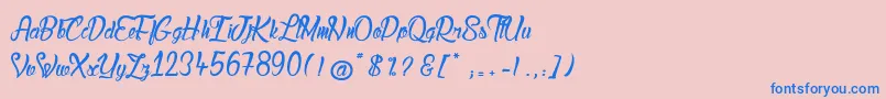 LadyBohemia Font – Blue Fonts on Pink Background