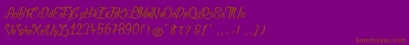 LadyBohemia-Schriftart – Braune Schriften auf violettem Hintergrund